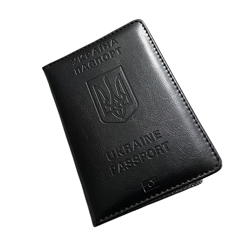 Men'S Accessories Wallet - Oekraïense paspoorthouder heren zwart pu lederen
