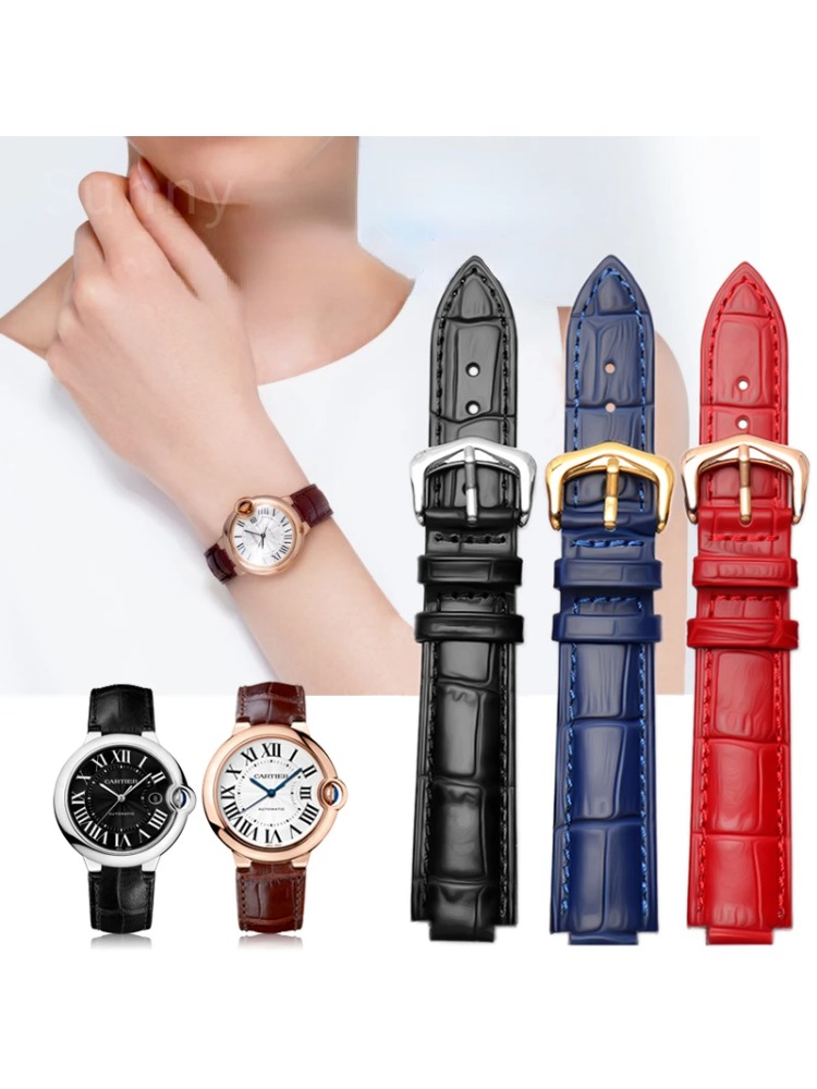Men'S Accessories Cartier - Echt lederen horlogeband voor tank Cartier