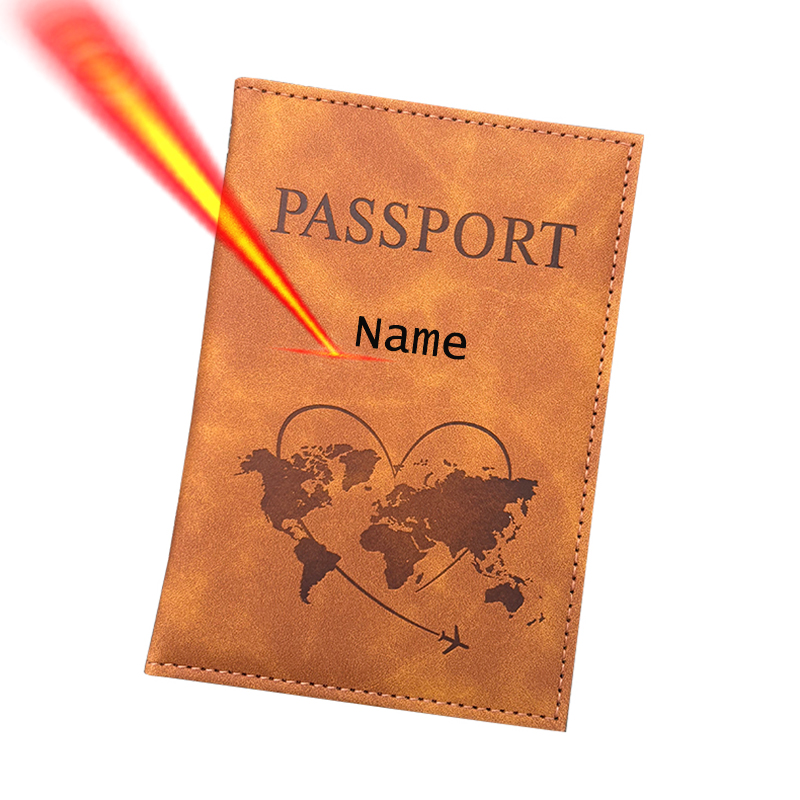 Men'S Accessories Wallet - Gepersonaliseerde naam paspoorthouder reisportemonnee gegraveerde lederen