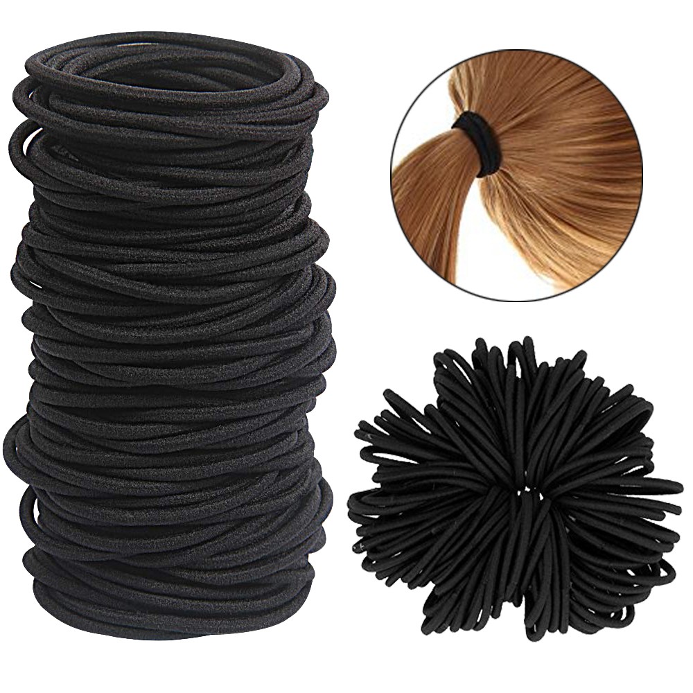 Men'S Accessories Rings - 10/30/50pcs 4MM Zwarte Kleine Haarbanden Elastische