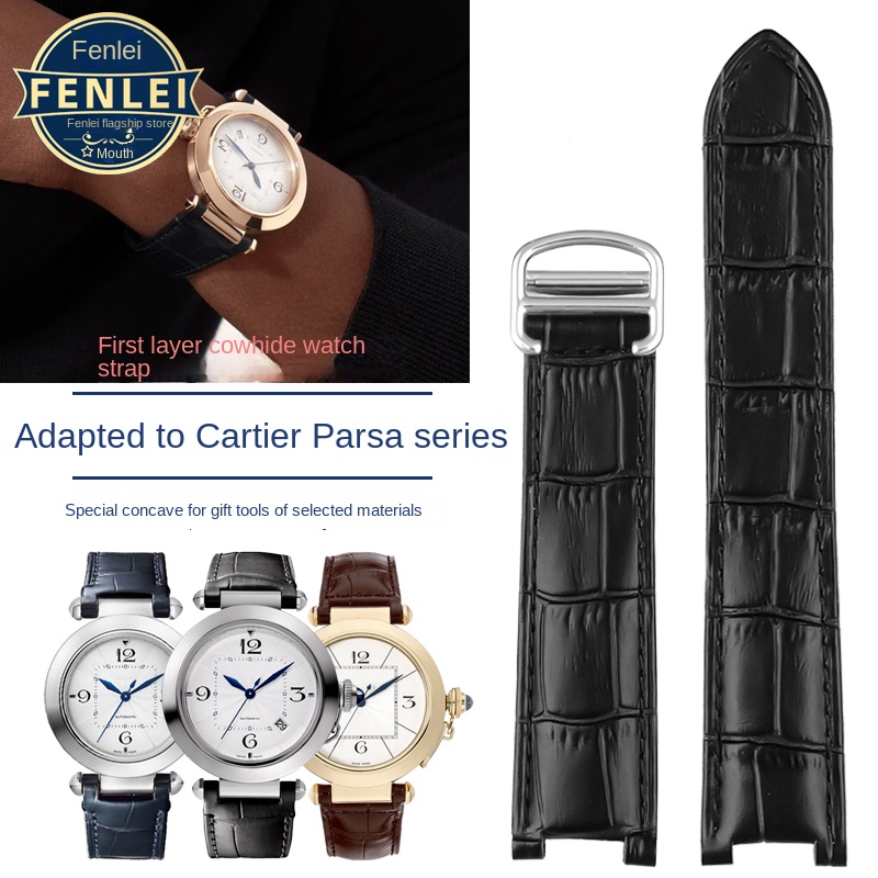 Men'S Accessories Cartier - Voor Cartier PASHA Horlogeband Notch Lederen