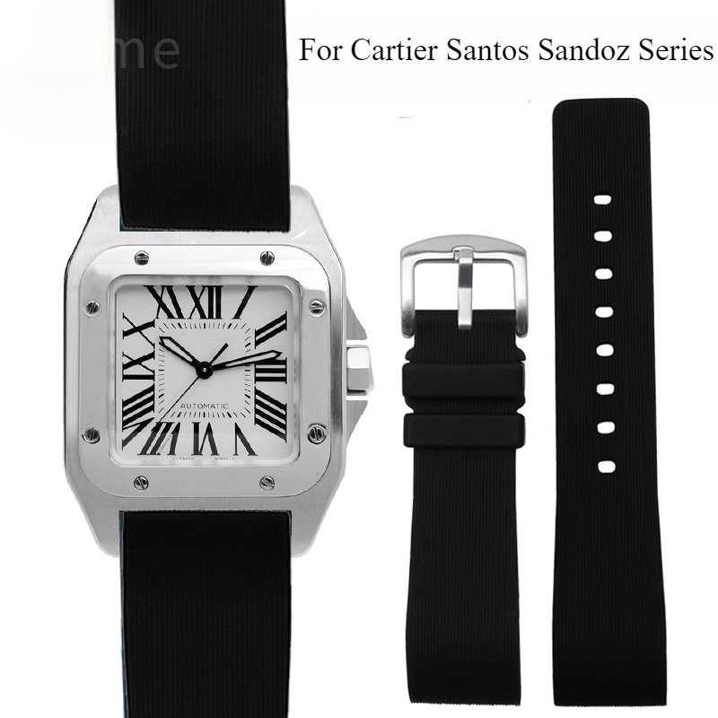 Men'S Accessories Cartier - Zwart Blauw Siliconen Horlogeband voor Cartier