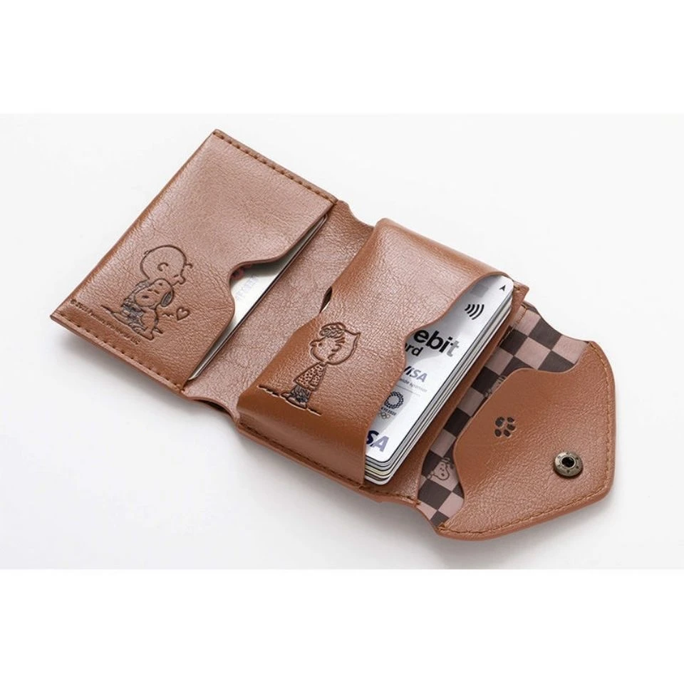 Schattige Snoopy Cartoon 3-vou - Bifold Leather Wallet recensie en prijs
